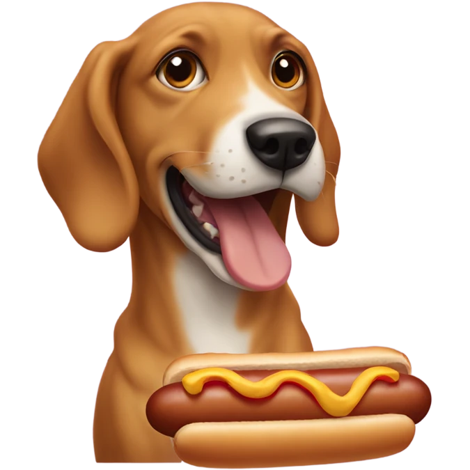 Dog eating a hot dog emoji