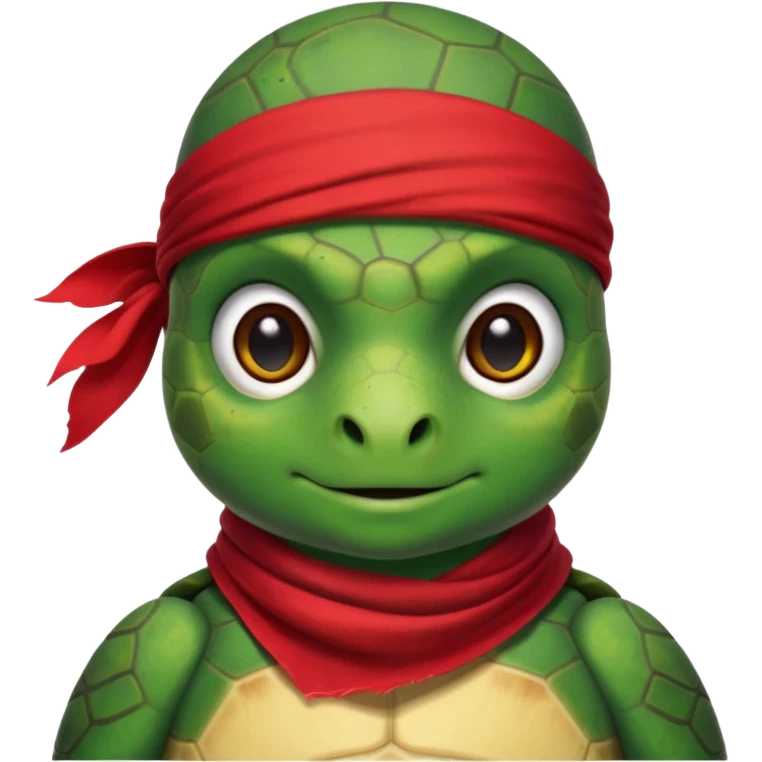 sea turtle wearing a red pirate scarf, portrait emoji