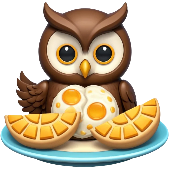 3D symbolizing night owl, late night food order, moon and food theme, cute and modern, soft lighting, glossy, isolated, no background
 emoji