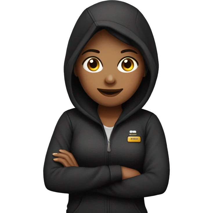 dispatcher girl, working, with laptop, in black hoodie emoji