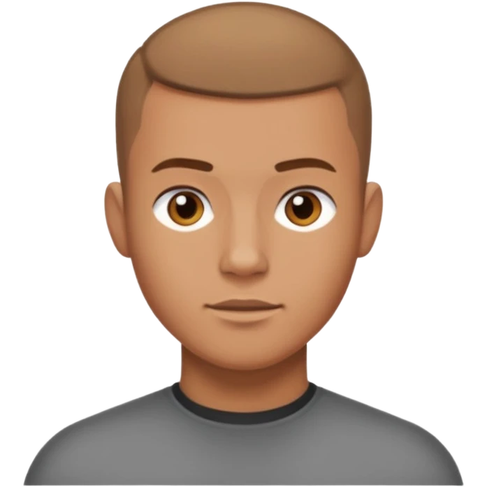 guy with light brown hair buzz cut strong emoji