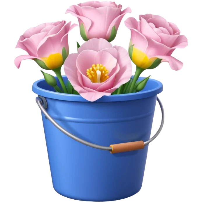 Beautiful light pink flower bucket Eustoma emoji