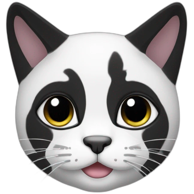Black and white face cat emoji