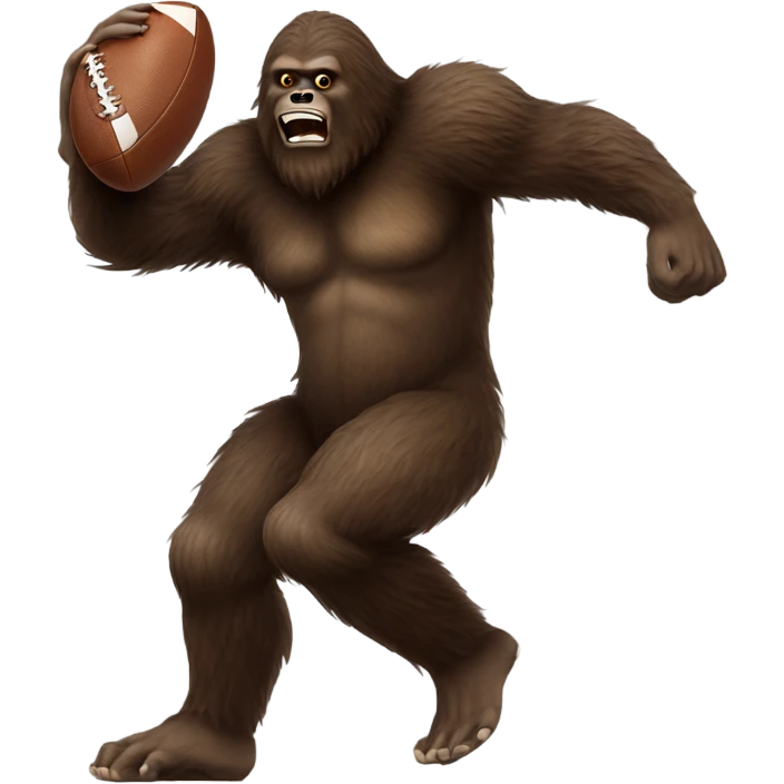 Bigfoot playing football emoji