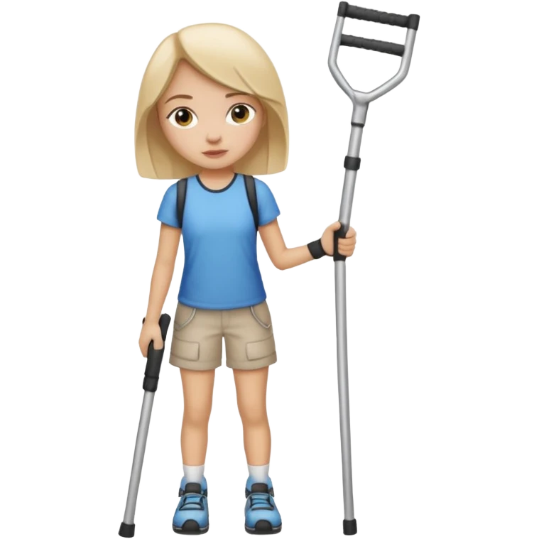 Chica con muletas  emoji
