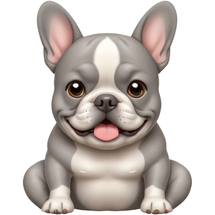 grey french buldog getting massage emoji