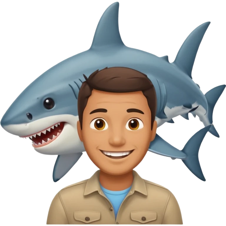 Man with a shark emoji
