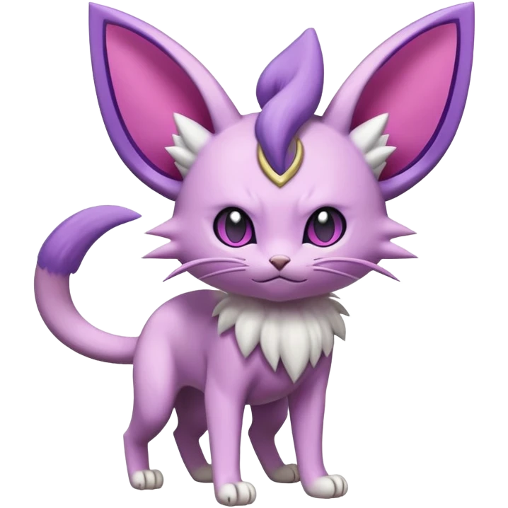 Meowth-Espeon-Pokémon-Fakémon-hybrid-creature (full body) emoji