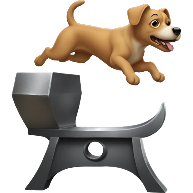 dog jumping anvil emoji