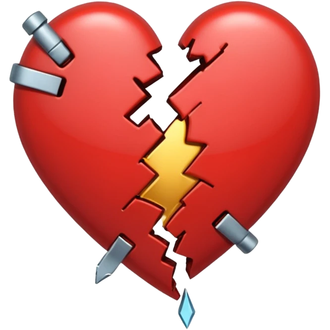broken heart sticked together (divorce) with a clip emoji