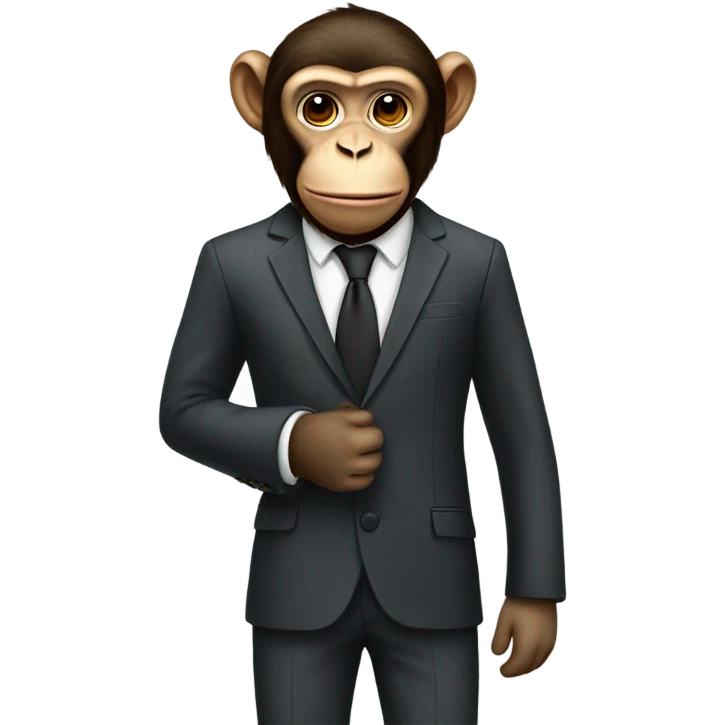 A monkey wearing a suit emoji