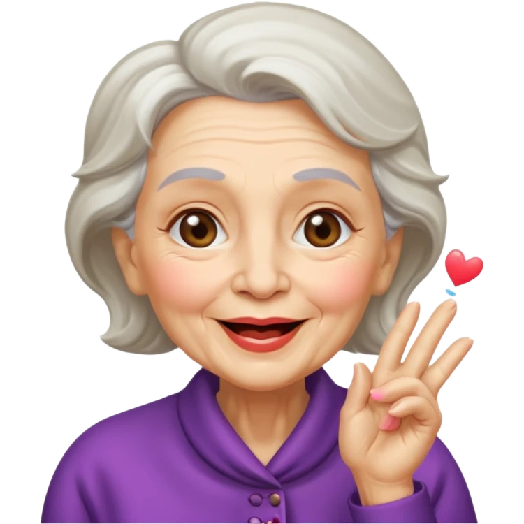 old woman blowing a kiss emoji