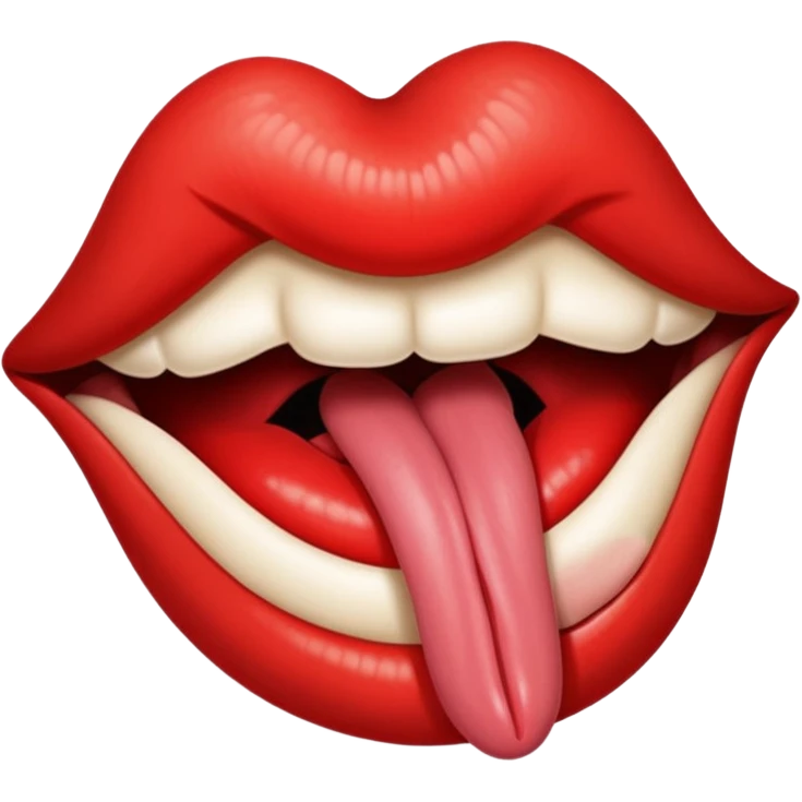 a mouth with its tongue sticking out, referencing the Rolling Stones album emoji