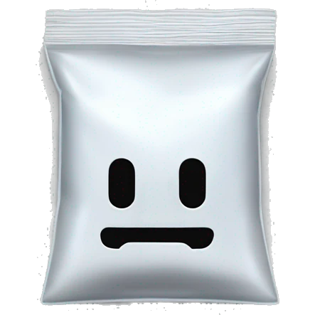 White Salt filling half of a small clear FLUORESCENT baggie with no face   emoji