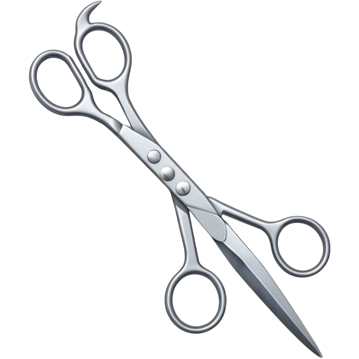 shiny metal hairdressing scissors emoji