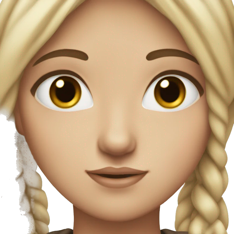 white girl brown hair brown eyes emoji