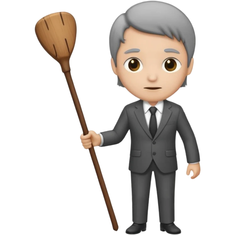 Give me a suit with pants and a wooden  stick  emoji