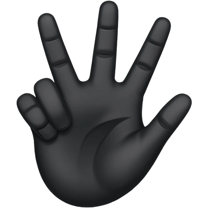 Black hand emoji rock hand symbol  emoji