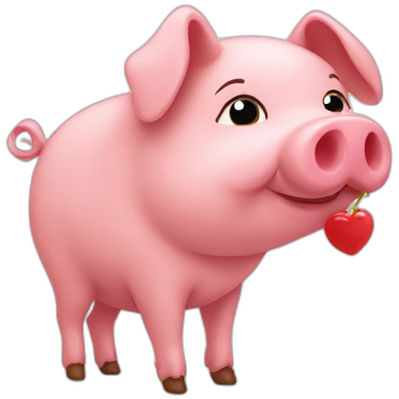 Kissing pig emoji