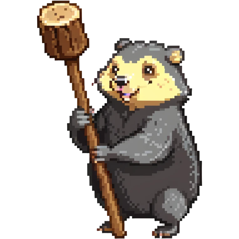 whacking a mole with a mallet emoji