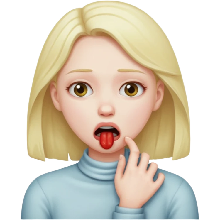 Girl choking herself emoji