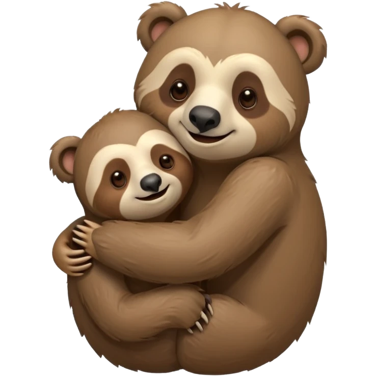 a sloth and a bear hugging emoji