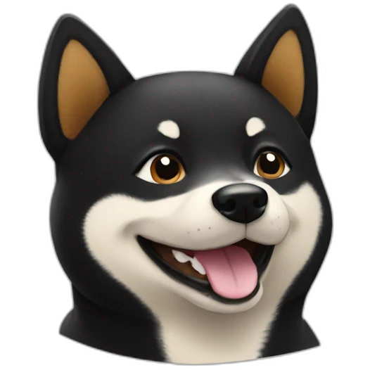 Black Shiba Inu smiling emoji