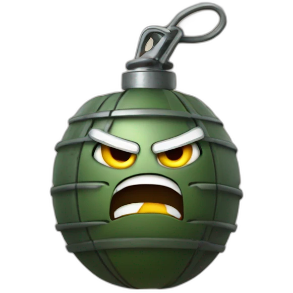 angry grenade face emoji