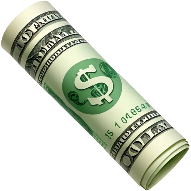 Money that is like a tube One dollar emoji