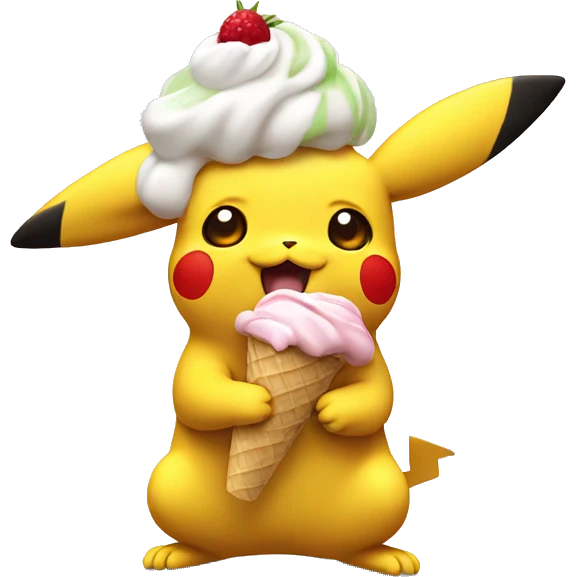 pikachu eating ice cream  emoji