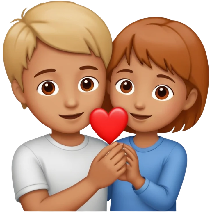 child giving a heart to a parent, happy and affectionate emoji