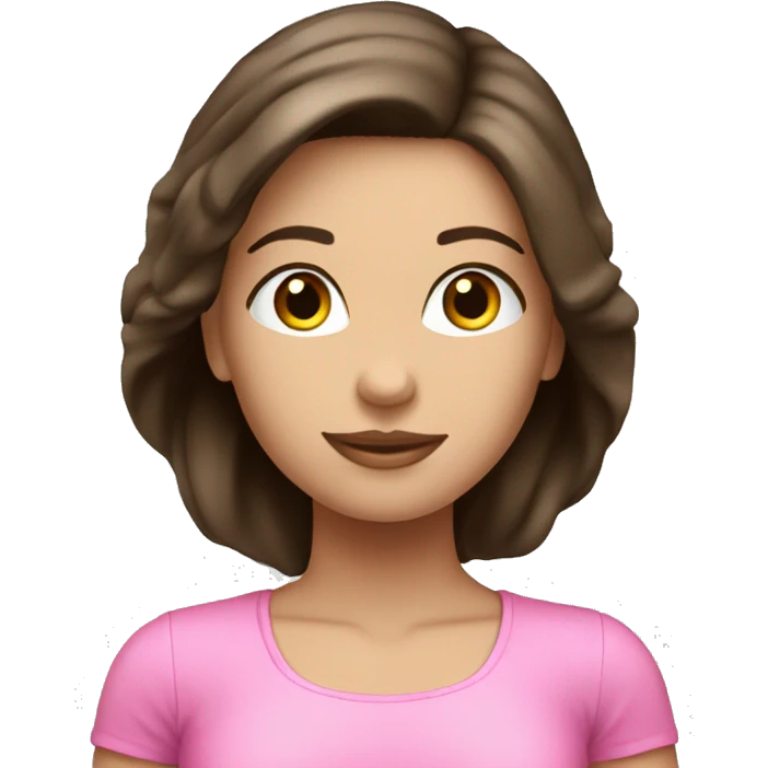 Brunette Pilates girl pink emoji