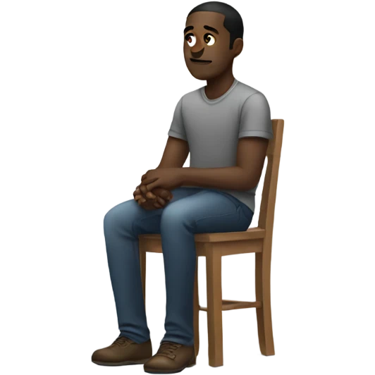 Lonely black man sitting emoji