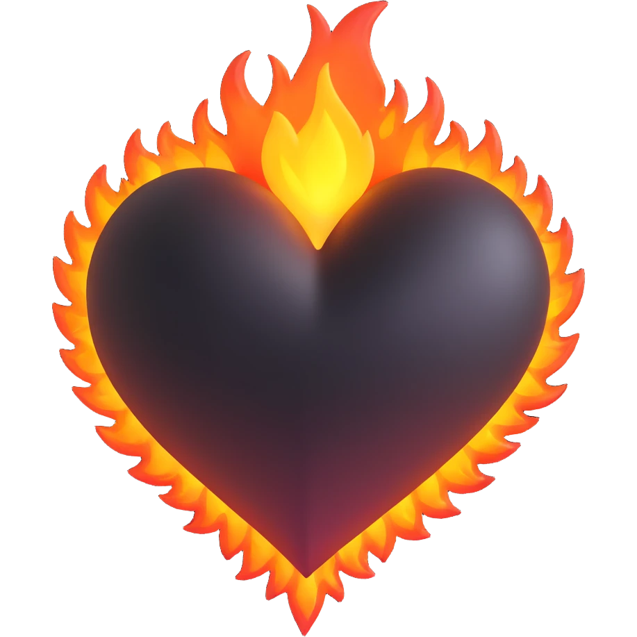 a fiery heart, bright and warm emoji