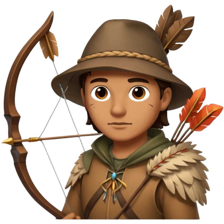 The classic image of a hunter carrying a bow and arrow emoji
