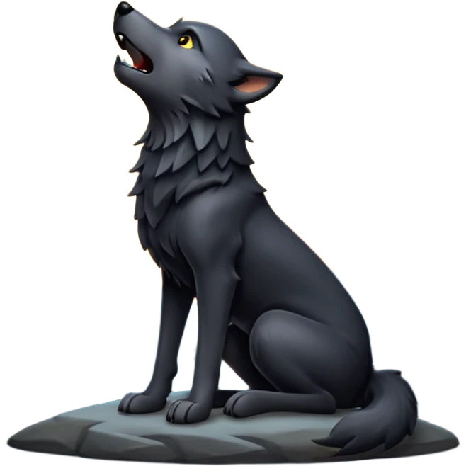 Black wolf howling emoji