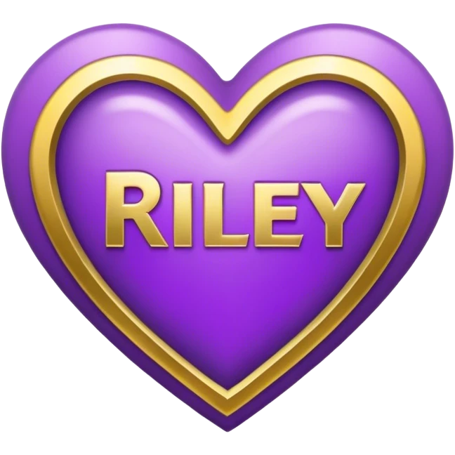 Purple Heart with the letters Riley in the middle  emoji