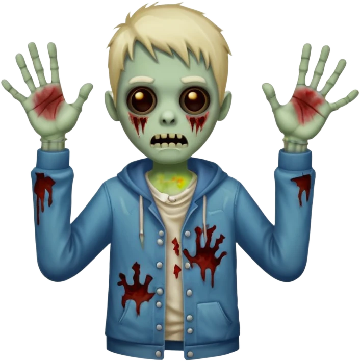 Kid zombie hands up from the side  emoji