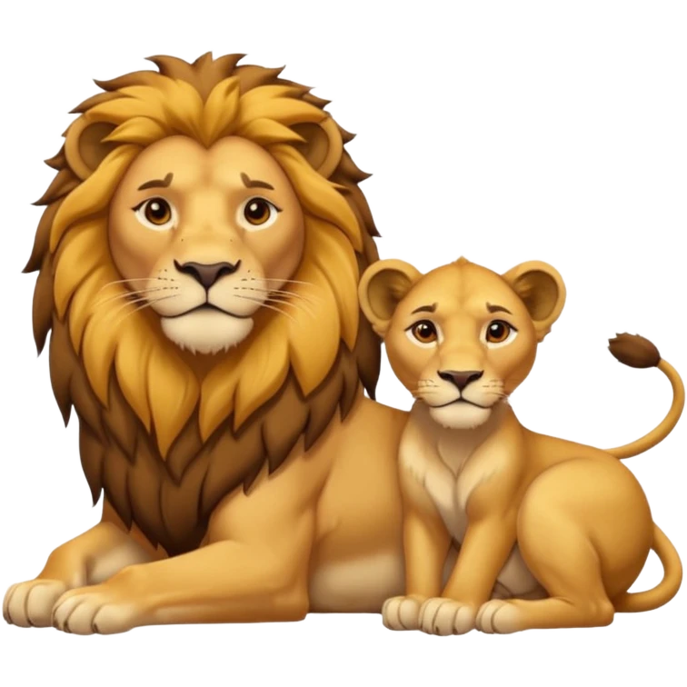 Lion and lioness at rest emoji