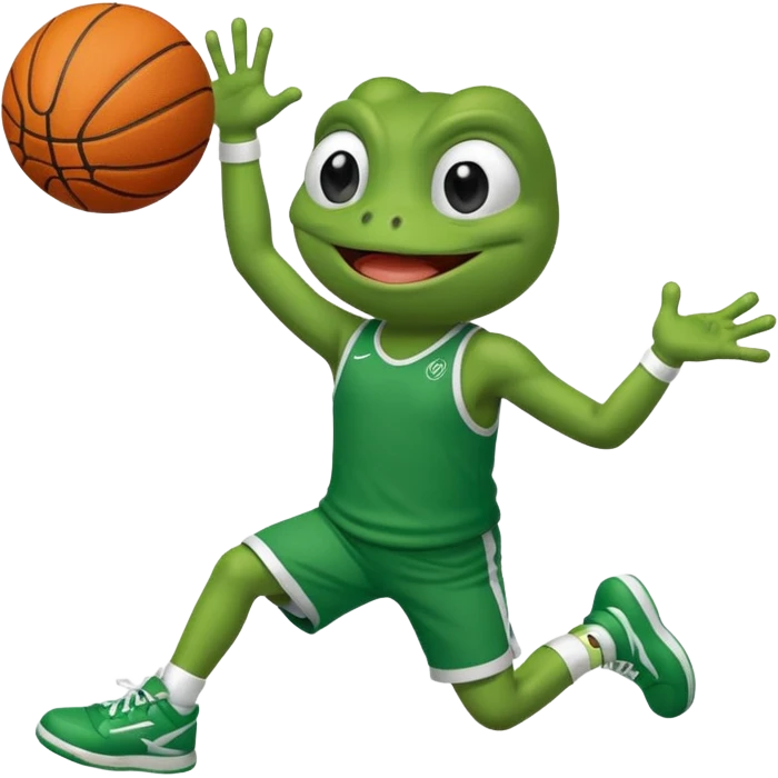 pepe frog throwing a basketball emoji