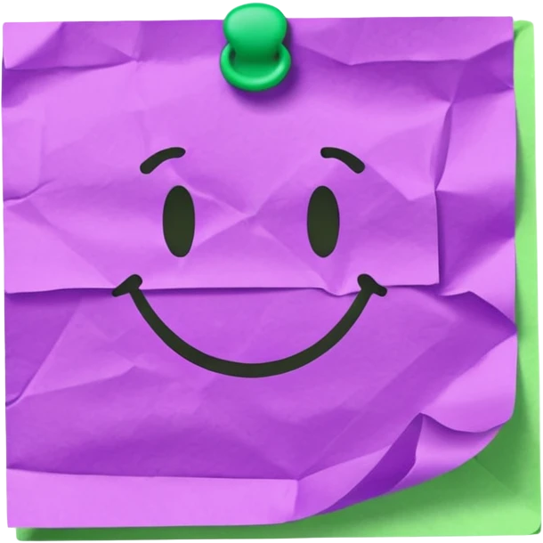 purple post-it note with green checkmark emoji