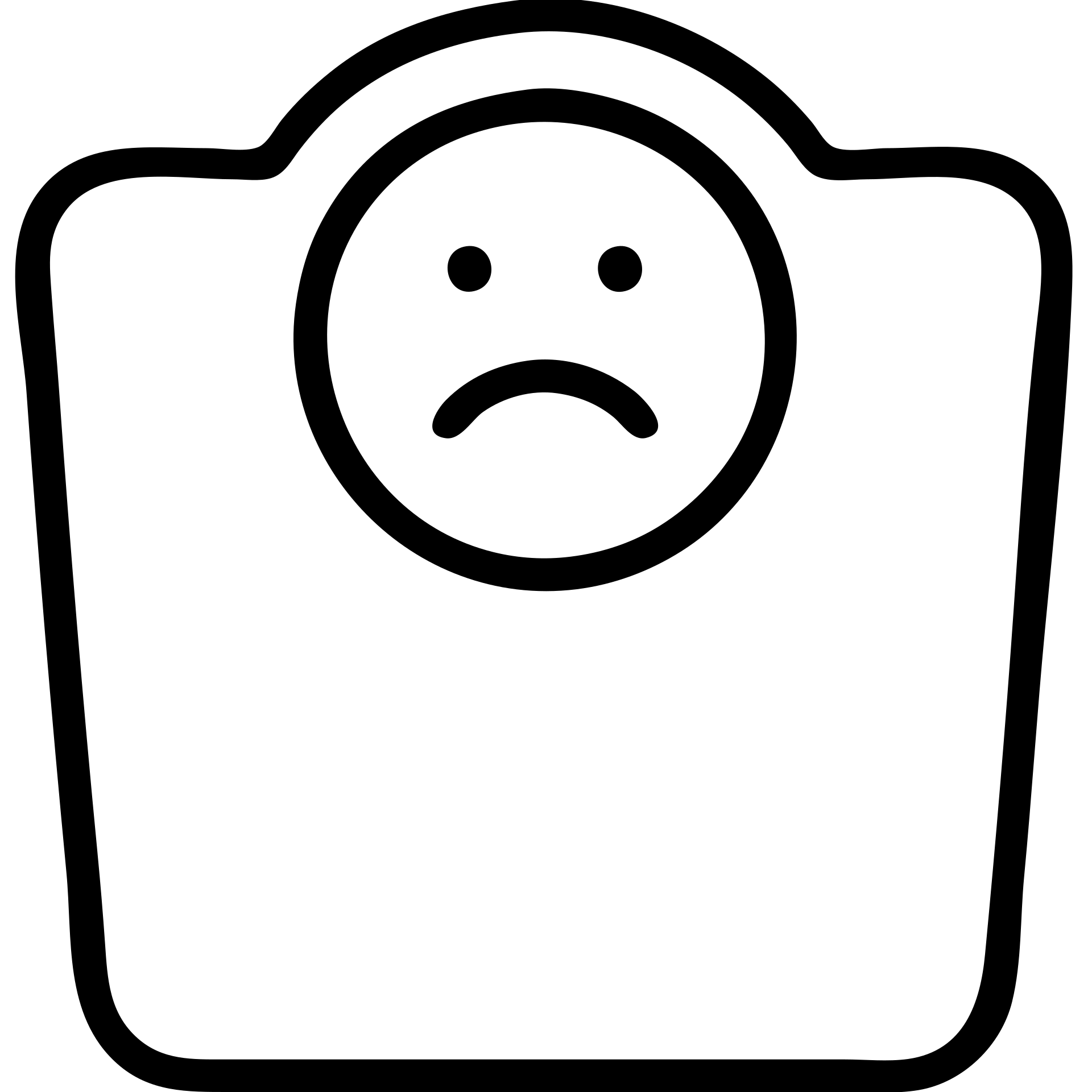 outlined icon of a scale with an unhappy face on the dial emoji