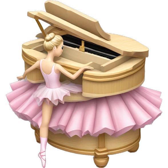 3D isometric ballerina music box emoji