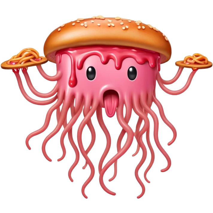  SPAM meat melted pink dripping sauce flying spaghetti monster emoji