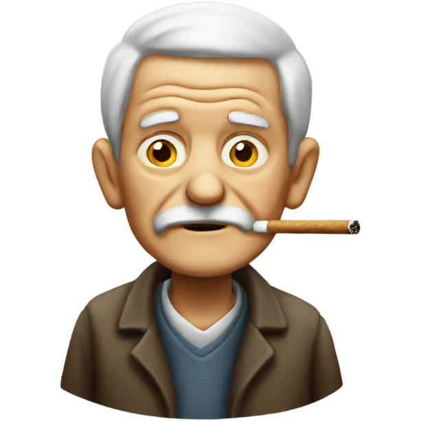 Old man smoking  emoji