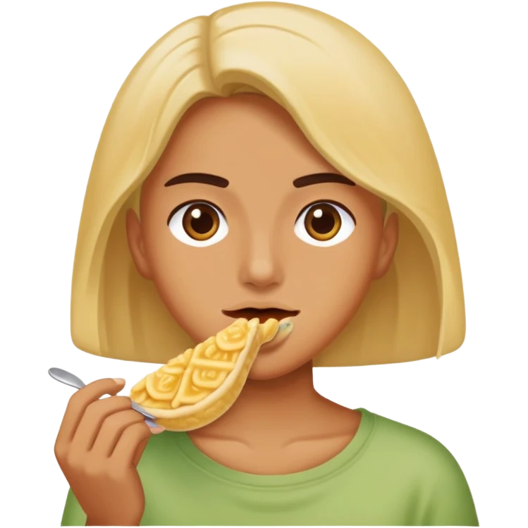 A person eating rotelle emoji