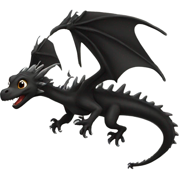 black dragons flying out of book emoji