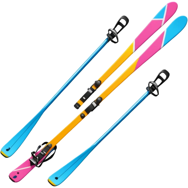 skis,colorful, Snow Gear,negative: character. emoji