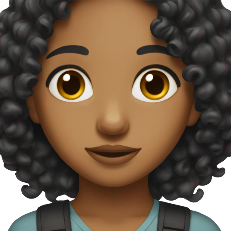 Sri Lankan girl with curly black hair emoji