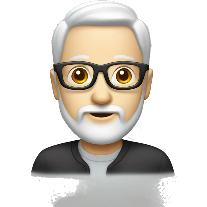 man with glacess, technology oriented,  white face, lite beard,  emoji